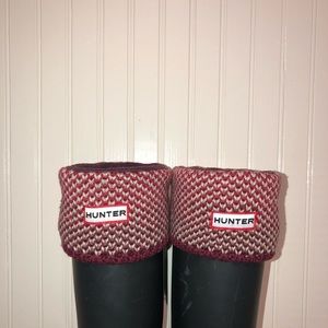 Hunter Tall Boot Socks - Maroon/White